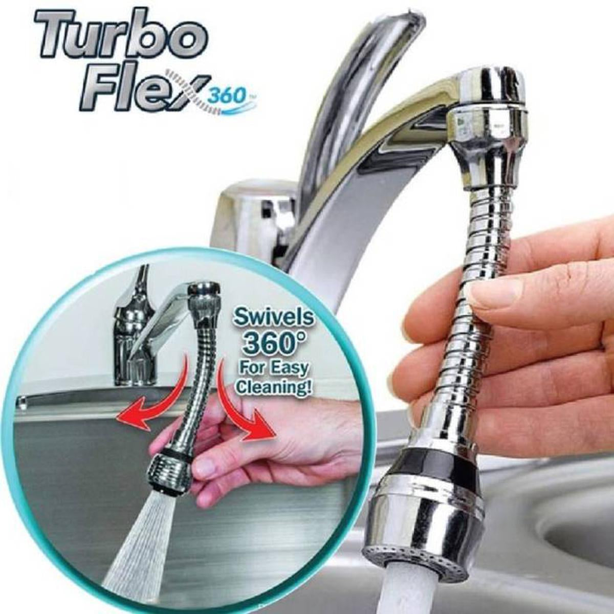 Turbo Flex 360 Flexible Faucet Sprayer Tap Mover Instant Hands Free Swivel Spray Hose Spray| Sink Basin Faucet