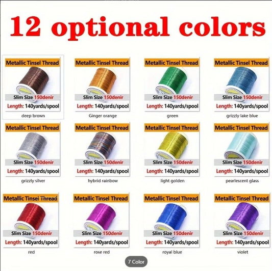 250 Yards Iridescent Christmas Icicle Tinsel Garland & 12 Colors Hair Tinsel Set – Shiny PET Hanging Decoration, Fairy Hair Extensions, Glitter Strands for Christmas Tree, Wedding, Party & Festival Decor