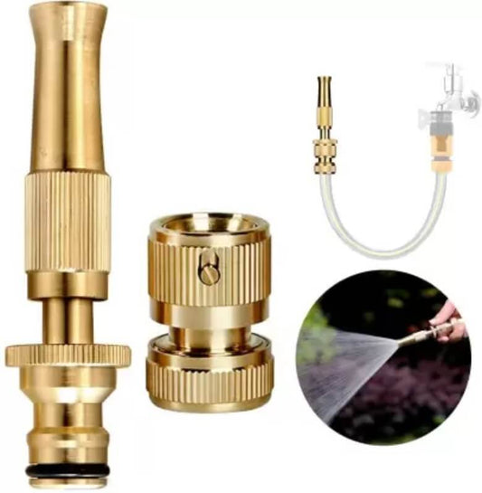 Water Nozzle Garden Spray Gu-n 4 Mode High Pressure Bra-ss Direct Nozzle Booster Adjustable Hose Nozzle Garden Brass Spray Nozzle Hose Nozzle Spray Adapter