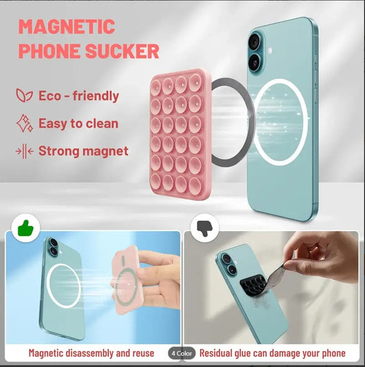 Double Side Silicone Suction Pad Phone Holder Self - Adhesive Rubber Suction Holder Silicon Square Phone Case Silicon Pad For Phone - Compatible With All Mobiles & Tablets