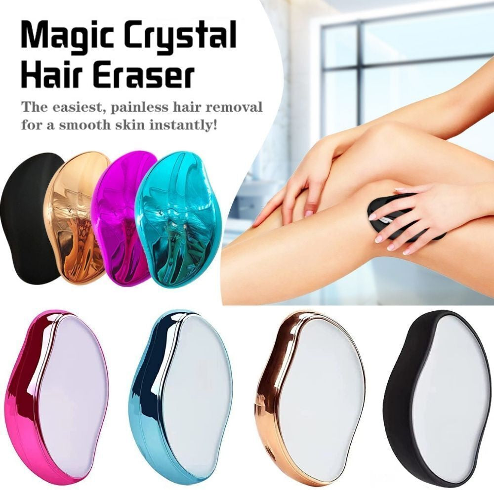 Hair Removal Painless Physical Manual Epilator- Crystal Hair Eraser Nano Glass Hair Remover-Washable Portable Hair Removal Beauty Tool- Hair Eraser Stone for Man and Women multicolor