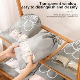 Travel Shoes Storage bag with clear window non-woven with PVC Bag