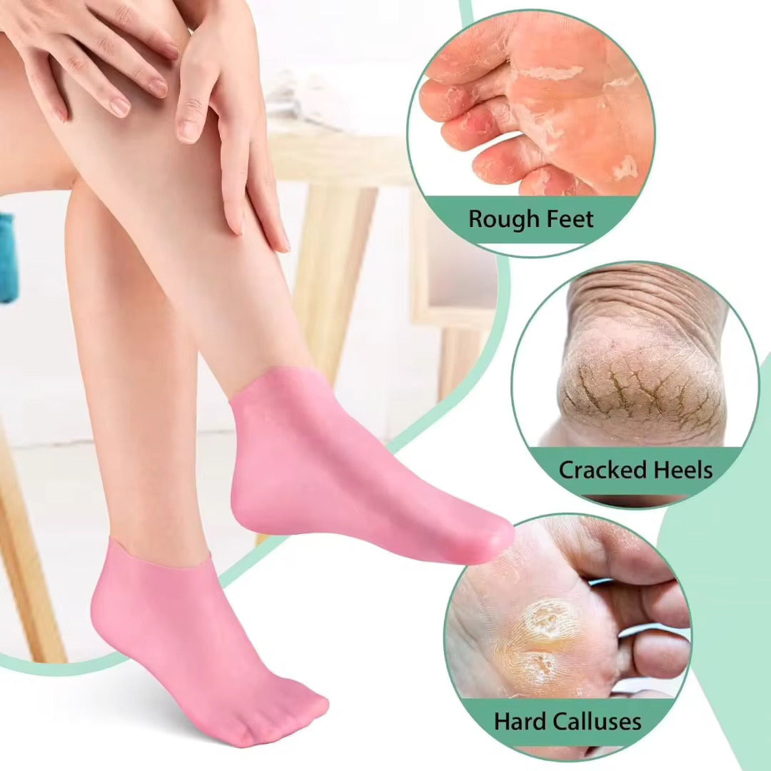 Silicone Gel Heel Pad Socks For Pain Relief And Anti Crack Heel 1 Pair Heel Cups Heel Guards Heel Protectors Heel Sleeves For Relieve Heel Pads Cushion Heel Pain, Heal Dry Cracked Heels, Achilles Tendinitis, For Men & Women
