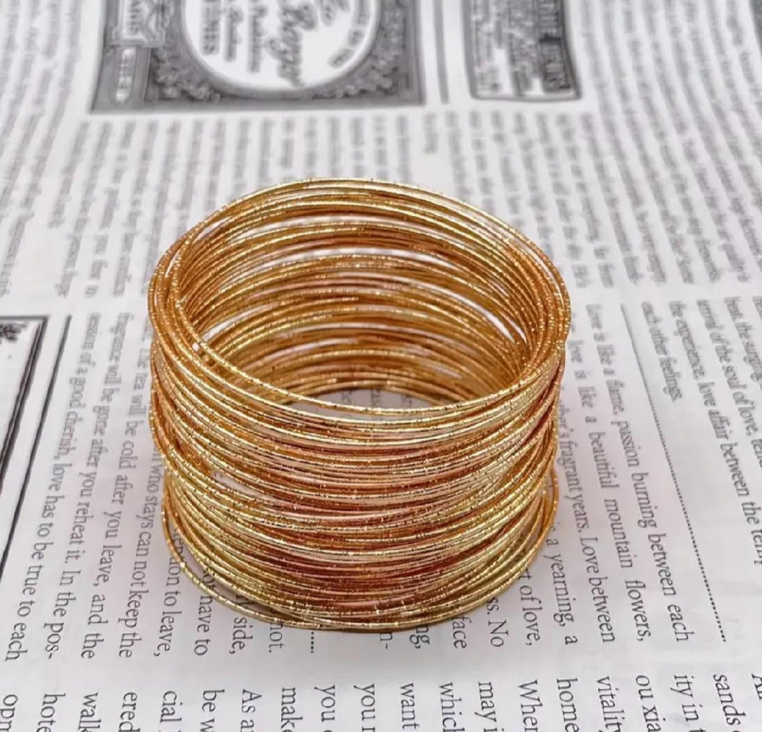 Lightweight and thin trending gold plated Bangles set prefect for daily and Party wear