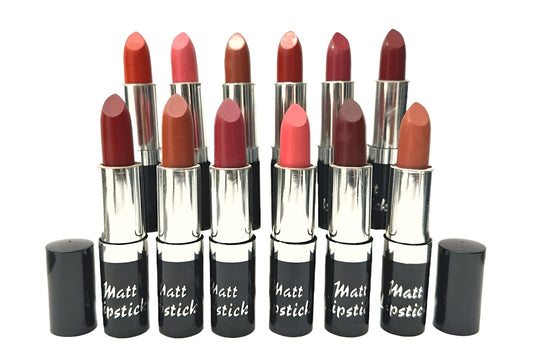 12 Matte Lipsticks – Highly Pigmented, Smooth Texture & Long-Lasting Matte Finish | Multicolor Lip Shades for Bold & Professional Makeup Looks