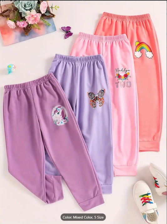 Pack of 4 Kids Casual Winter Pajamas – Multicolor Warm Pajama Pants for Newborn & Baby | Cozy Flame-Retardant Fabric, Elastic Waist & Machine Washable
