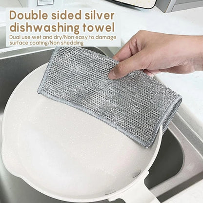Magic Dishcloth – Metal Wire Cleaning Cloth for Kitchen, Pots & Silver Dish Washing