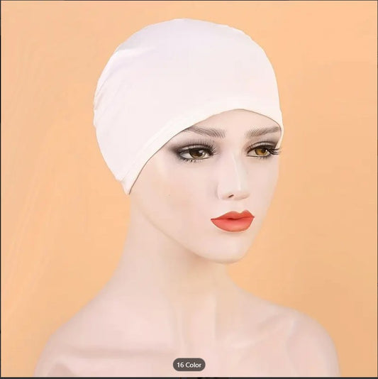 White Cap Luxury Chiffon Hijab for Women & Girls