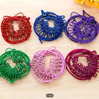 Cloth Drying Rope with 12 Clips