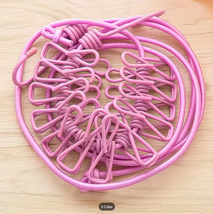 Cloth Drying Rope with 12 Clips