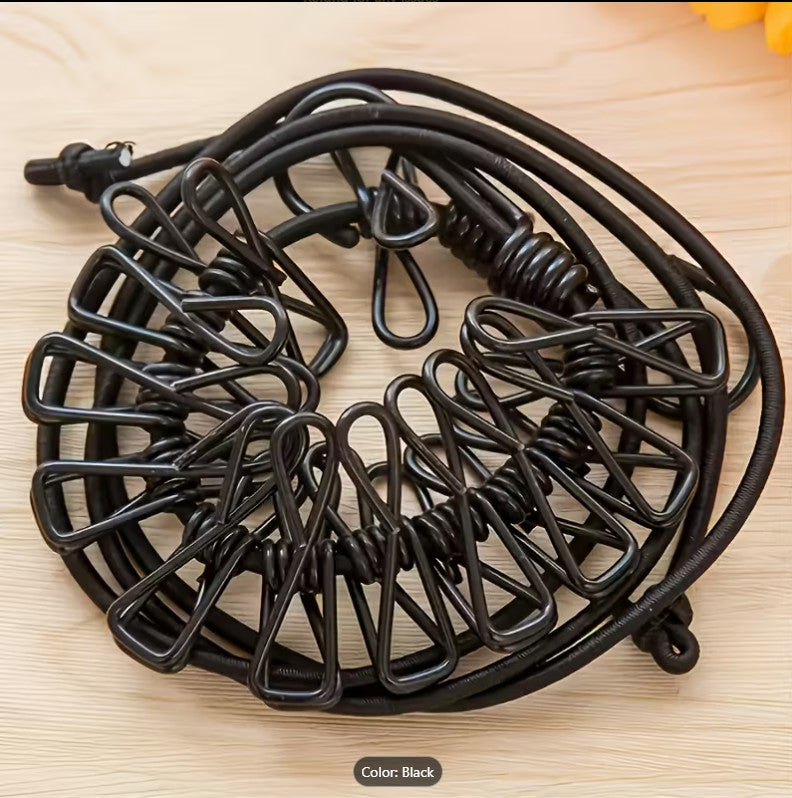 Cloth Drying Rope with 12 Clips