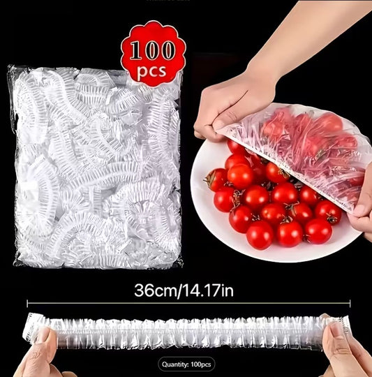 100 Pcs Reusable Elastic Food Storage Covers