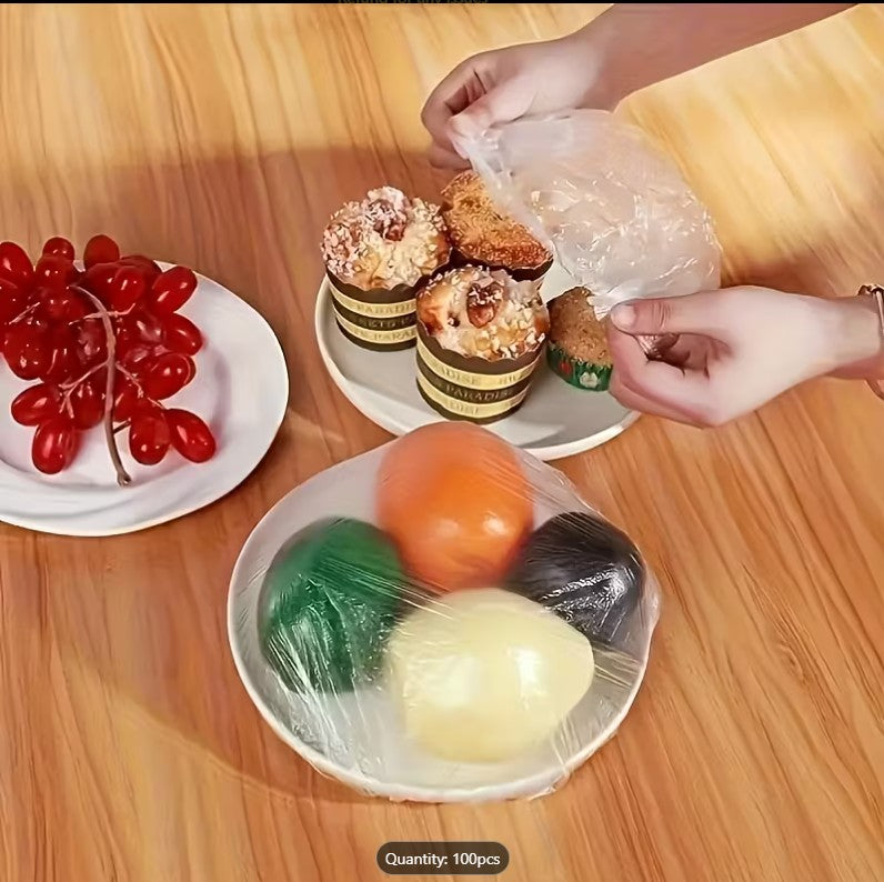 100 Pcs Reusable Elastic Food Storage Covers