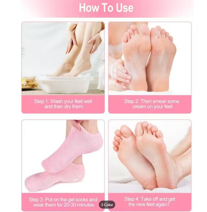 Moisturizing Spa Gel Socks for Dry Cracked Heels