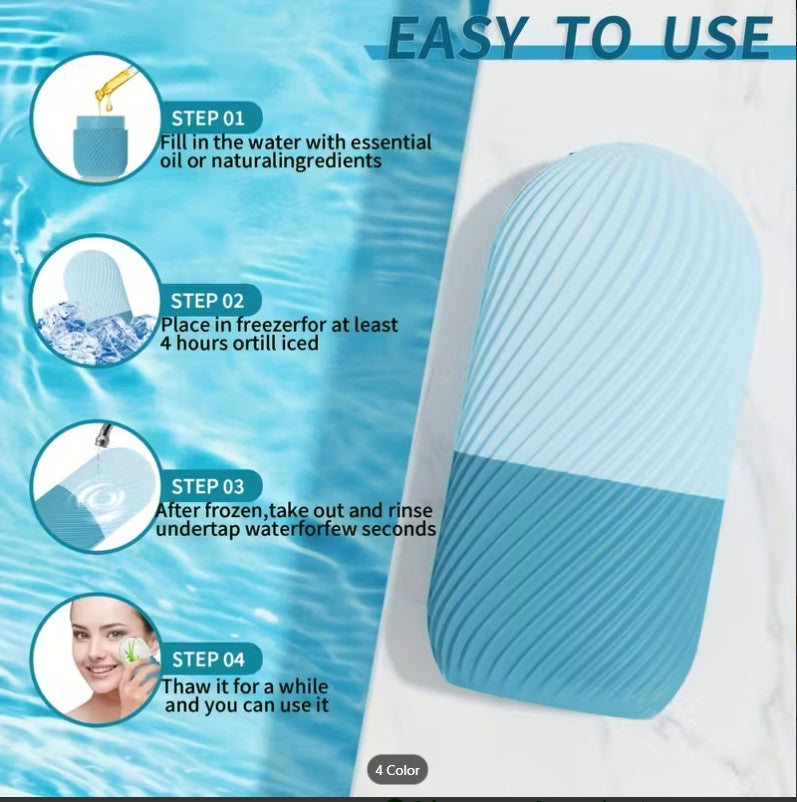 Blue Silicone Ice Roller for Face