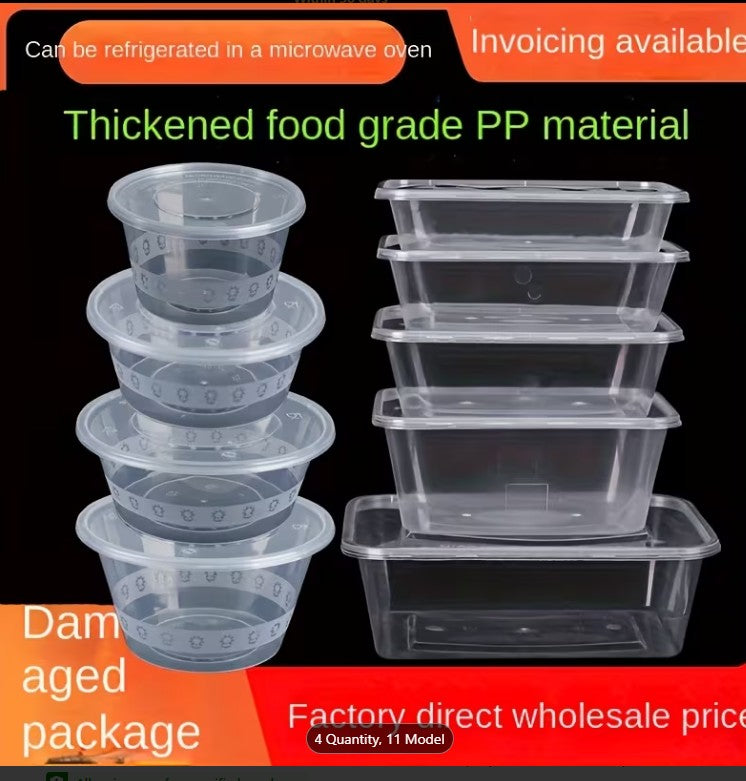 Disposable Transparent Rice Bowls with Lid