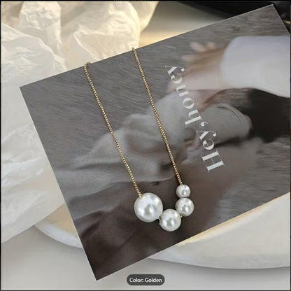 Elegant Synthetic Pearl Pendant Necklace