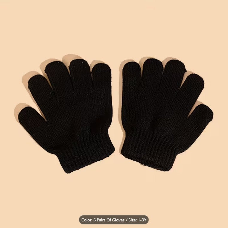 6pairs Knitted Gloves Suitable for Infants