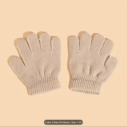 6pairs Knitted Gloves Suitable for Infants