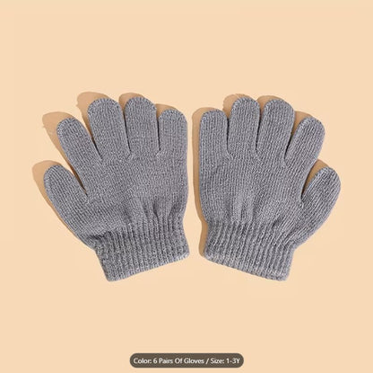 6pairs Knitted Gloves Suitable for Infants