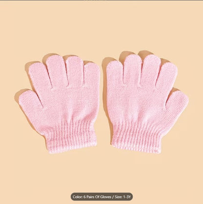 6pairs Knitted Gloves Suitable for Infants