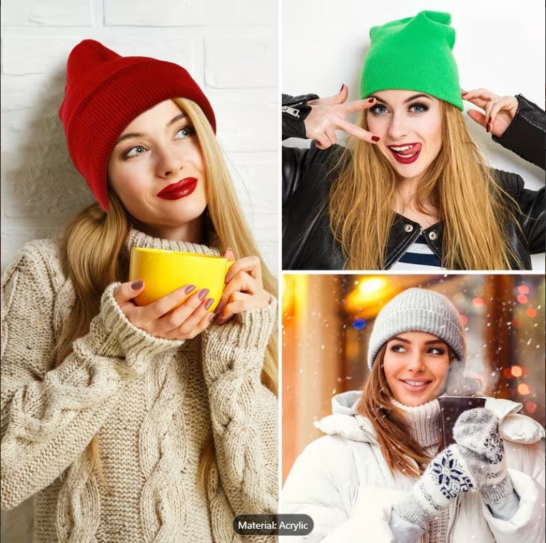 6pcs Bulk Knitted Winter Hats