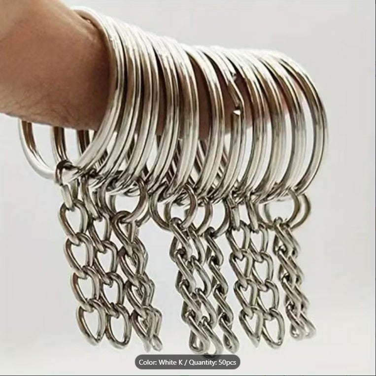 Premium Creative Metal Key Rings with Chain & Jump Rings – Bulk Keychain Ring Base for DIY Crafts, Customized Keychains & Handmade Accessories