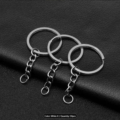 Premium Creative Metal Key Rings with Chain & Jump Rings – Bulk Keychain Ring Base for DIY Crafts, Customized Keychains & Handmade Accessories