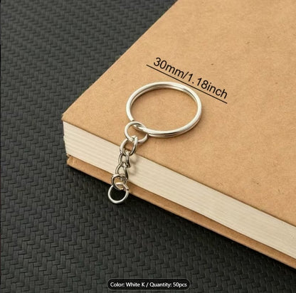 Premium Creative Metal Key Rings with Chain & Jump Rings – Bulk Keychain Ring Base for DIY Crafts, Customized Keychains & Handmade Accessories