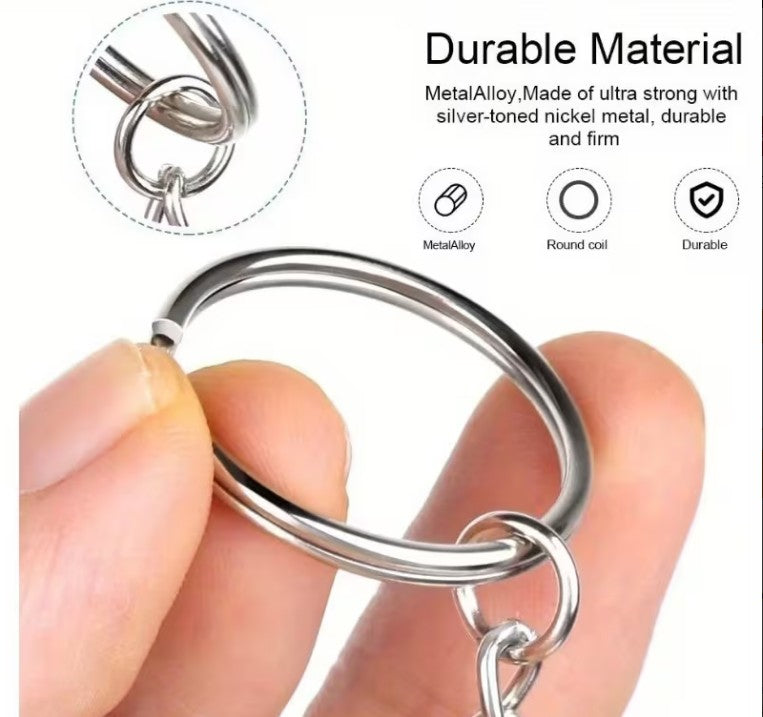 Premium Creative Metal Key Rings with Chain & Jump Rings – Bulk Keychain Ring Base for DIY Crafts, Customized Keychains & Handmade Accessories