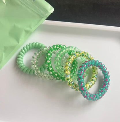 Candy-Colored Spiral Hair Ties for Women – Telephone Wire Elastic Phone Cord Hair Bands | Stylish, Tangle-Free & Gentle Hair Accessories