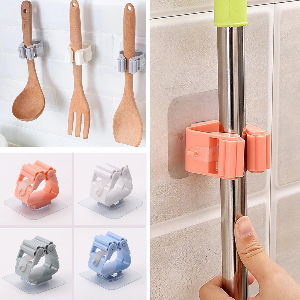 Easy-Install Wall-Mounted Mop & Broom Holder