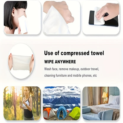 Pack of 10 – Magic Travel Cotton Compressed Towels | Expandable Facial Tissue Towels