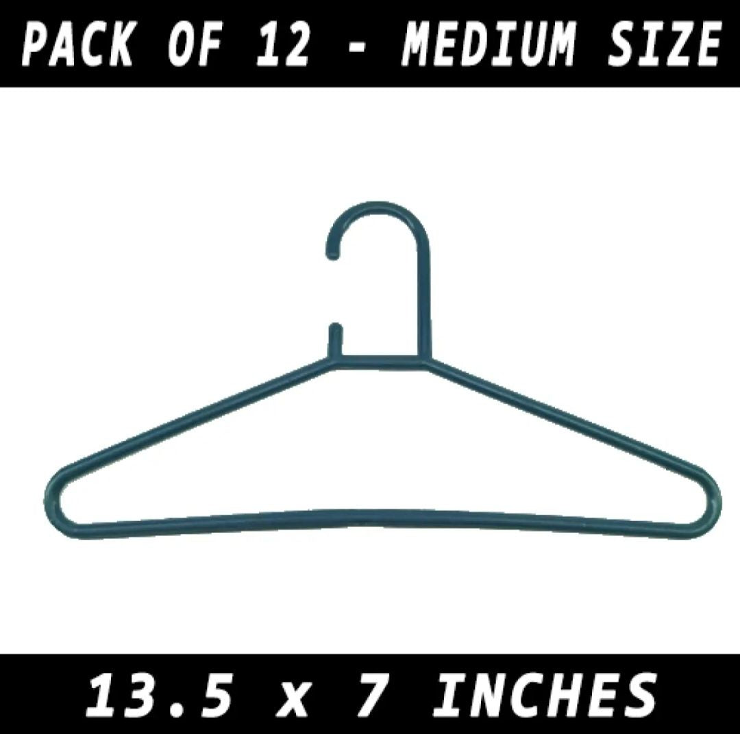 Pack of 12 Hangers - Good Quality Plastic Gray Hangers for Clothes