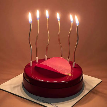 Pack of 6 Curly Candle's Mettalic Twisty Birthday Candles Set Happy Birthday candles For Cake Party Decoration