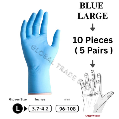 4 Pcs Nitrile Gloves Disposable Latex Free Powder Free, Waterproof & Durable Rubber Gloves for Kitchen, Cooking, Food Handling, Cleaning, Beauty, Photoshoot, Hair Dye, Painting and Pet Care.( white , Black & Blue ) Extra Large X