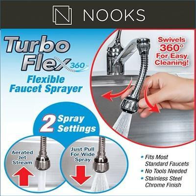 Turbo Flex 360 Flexible Faucet Sprayer Tap Mover Instant Hands Free Swivel Spray Hose Spray| Sink Basin Faucet