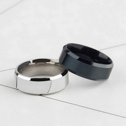 Premium rendom Minimalist Band Rings for Men - Silver & Matte Black