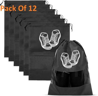 Travel Shoes Storage bag with clear window non-woven with PVC Bag