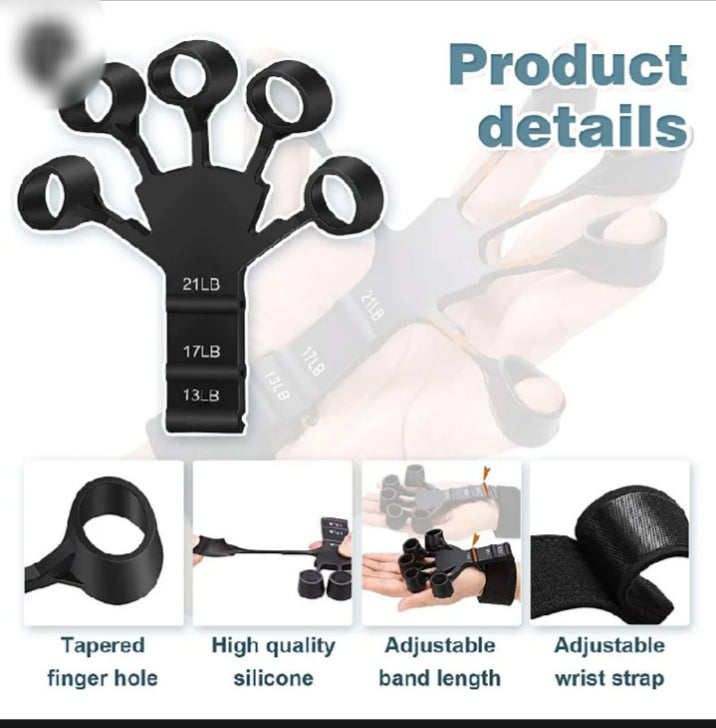 Finger Gripper Guitar Finger Exerciser Hand Strengthener Hand Trainer Black, Finger Griper, Finger Gripper Strength band, Silicon Finger Gripper, PCS Finger Gripper ,Finger Gripper Exercise Band