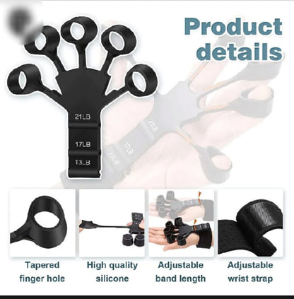 Finger Gripper Guitar Finger Exerciser Hand Strengthener Hand Trainer Black, Finger Griper, Finger Gripper Strength band, Silicon Finger Gripper, PCS Finger Gripper ,Finger Gripper Exercise Band