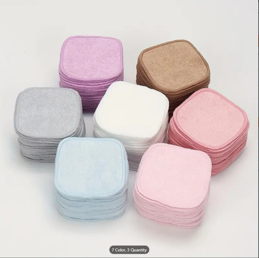 12 PCS Square Makeup Remover Towel Set | Reusable & Machine Washable Facial Cloths for All Skin Types