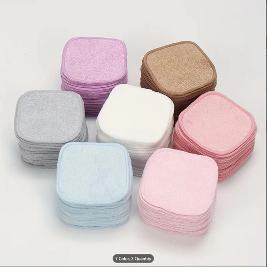 12 PCS Square Makeup Remover Towel Set | Reusable & Machine Washable Facial Cloths for All Skin Types