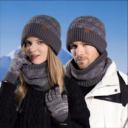 Winter Hat & Scarf Set for Women – High Elasticity, Thickened Warm Knit Beanie