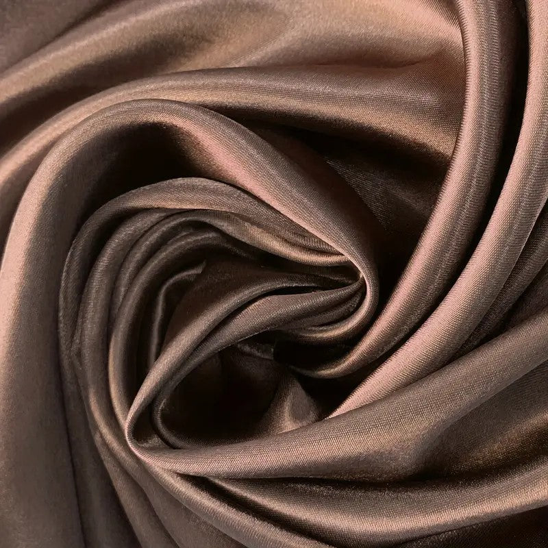 Cofffe Brown Unstitched 2 Piece Plain Imported Korean Silk Shirt & Trouser Set for Women