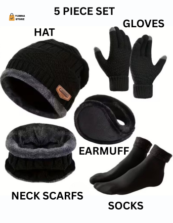 Winter Hat & Scarf Set for Women – High Elasticity, Thickened Warm Knit Beanie