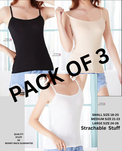 Pack Of 3 Camisoles for Teenage Girls & Women