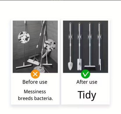 Easy-Install Wall-Mounted Mop & Broom Holder