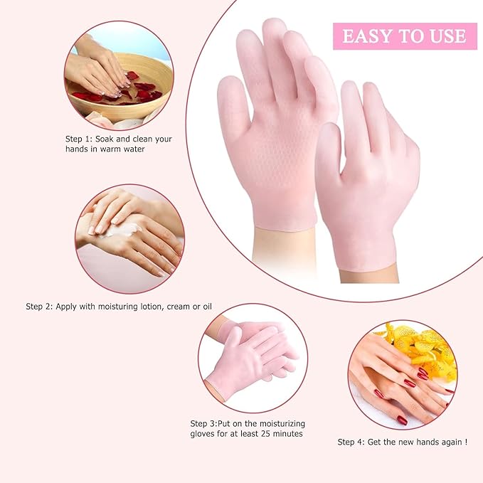 SPA Gel Silicone Moisturizing Gloves – Whitening & Softening Hand Care Beauty Gloves (Pair)