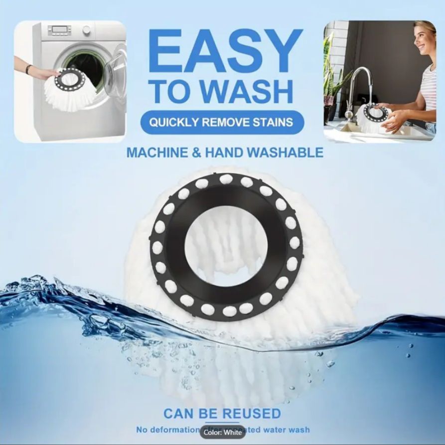 360° Rotating Microfiber Spin Mop Head Refill